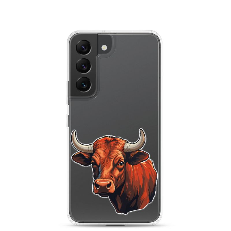 Clear Case for Samsung, Bull face, partial side view, bpor80