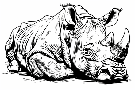 Colouring pages, bundle of rhinos, 25 images