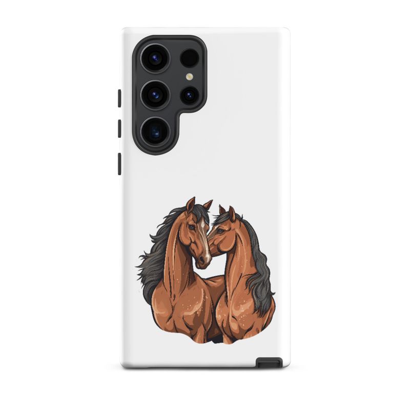 Tough Case for Samsung, Two brown horses snuggling, tdwcyd