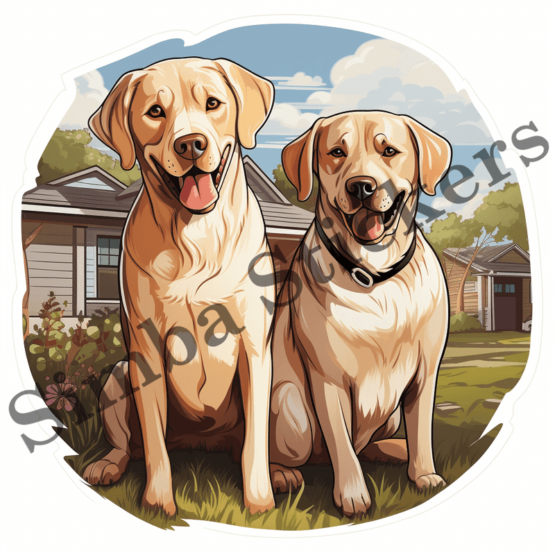 Labrador Retriever dogs outdoors, image set, 10 images