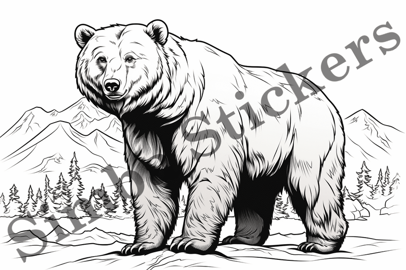 Colouring pages, Bundle of bears in love, 10 images