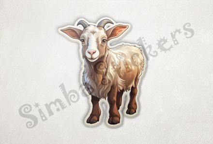 White goat kid standing
