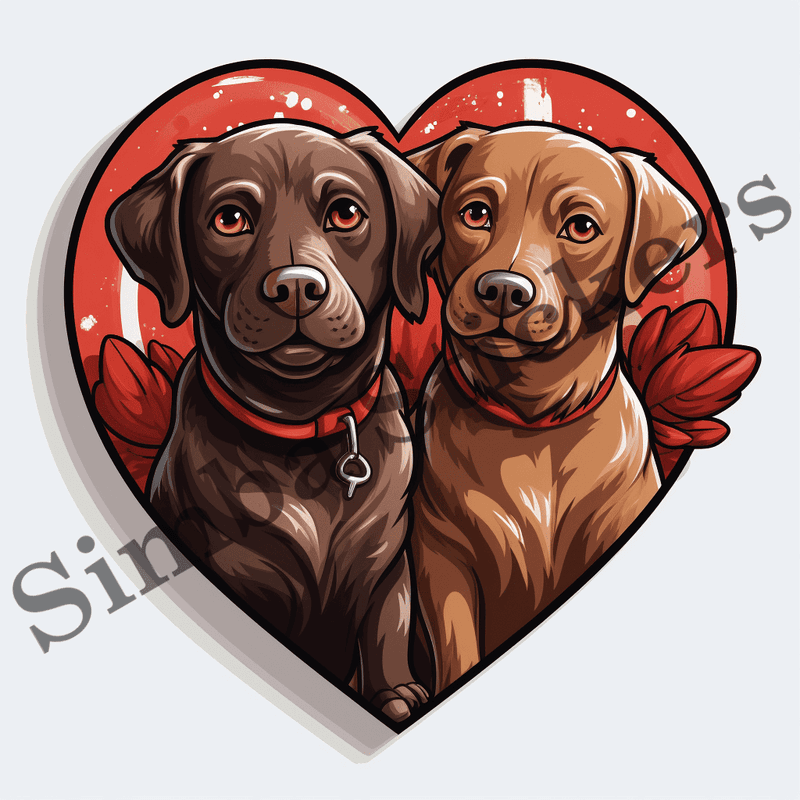 Labrador Retriever dogs in love, image set, 10 images