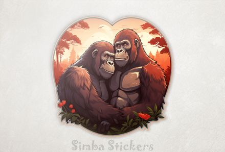 Gorillas in loving embrace, utnbj9