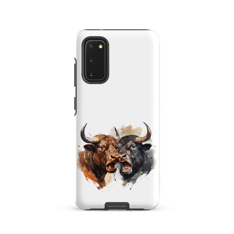 Tough Case for Samsung, Bulls facing up to each other, watercolour, dx5eff