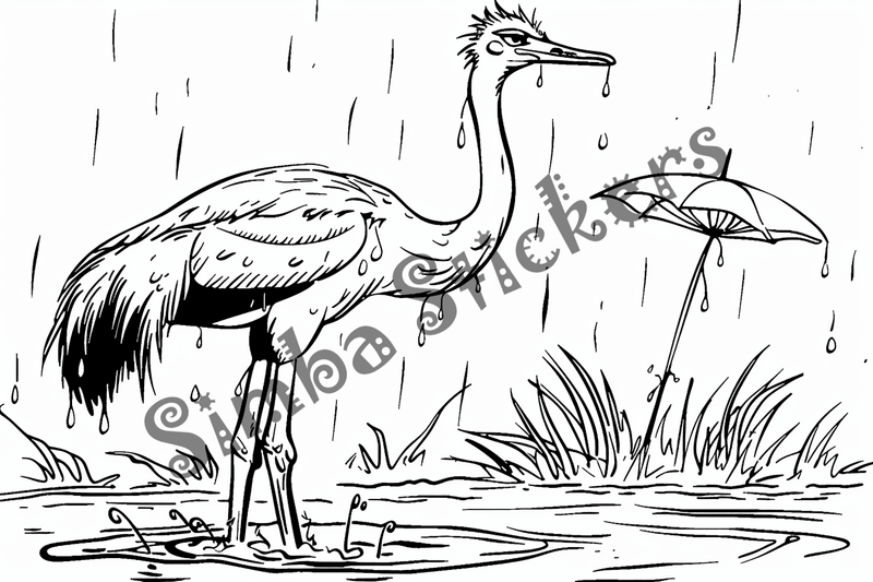 Colouring pages, bundle of ostriches, 50 images
