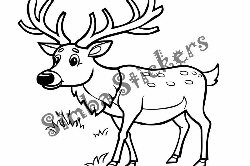 Colouring pages, bundle of elks, 25 images 2
