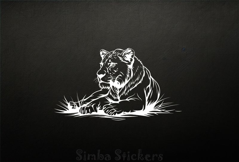 Lioness resting atentively in the Savanna, outline art, 1r0yyl