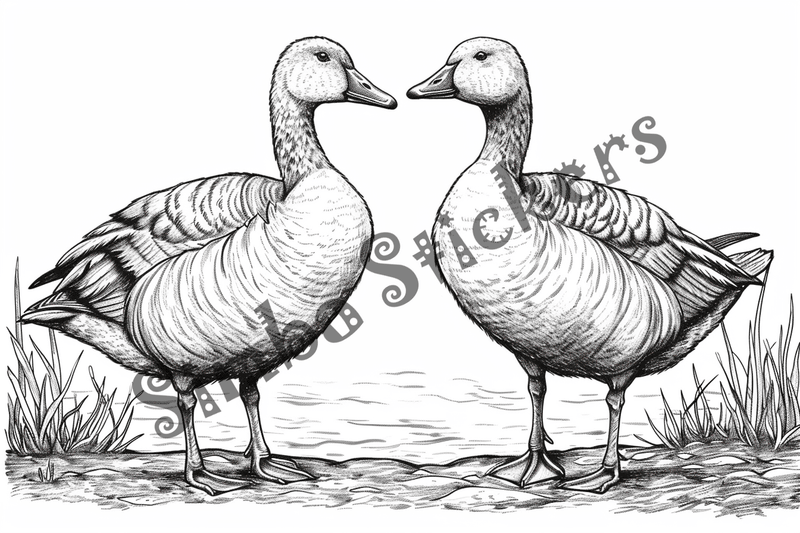 Colouring pages, bundle of geese in love, 10 images