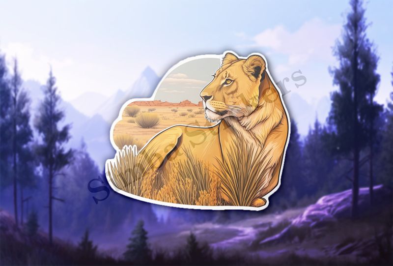 Lioness looking out in the Savanna