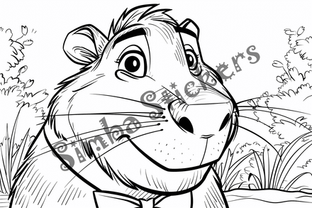Colouring pages, bundle of capybaras, 25 images