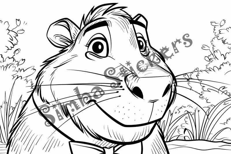 Colouring pages, bundle of capybaras, 25 images