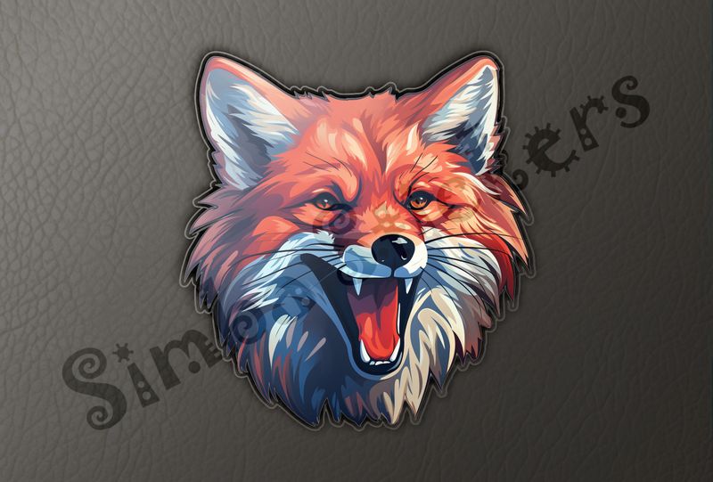 Red fox laughing, face-close-up