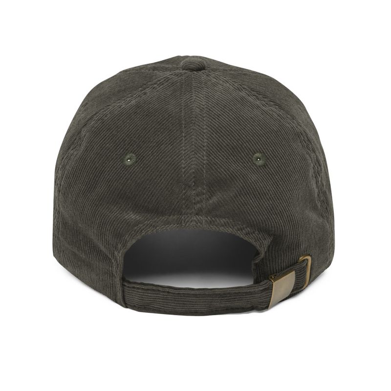 Vintage Corduroy Cap, Majestic lion face, outline art 