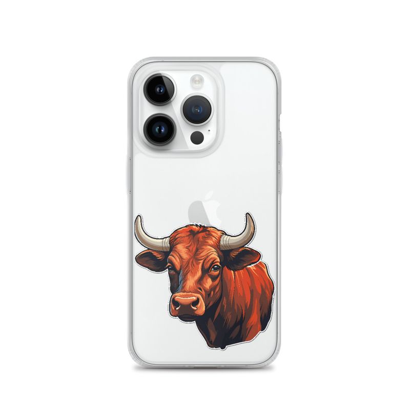 Clear Case for iPhone, Bull face, partial side view, bpor80