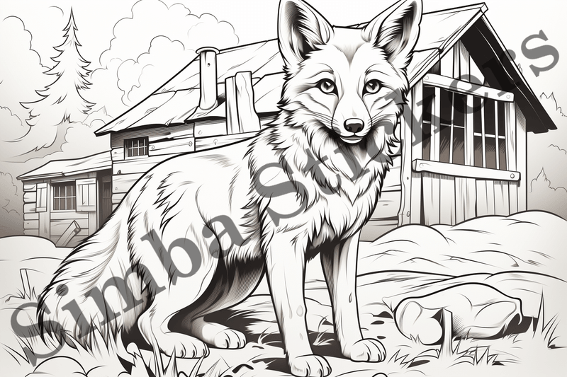 Colouring pages, Bundle of foxes, 25 images