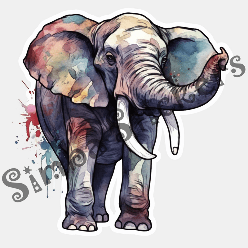 Elephants, watercolour, image set, 25 images, fqfyyp