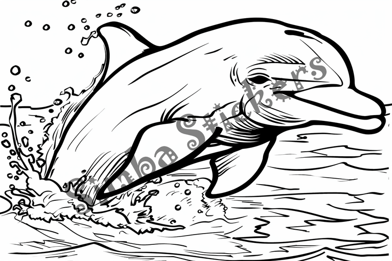 Colouring pages, bundle of singular dolphins, 10 images
