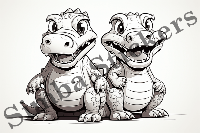 Colouring pages, Bundle of crocodiles, 10 images