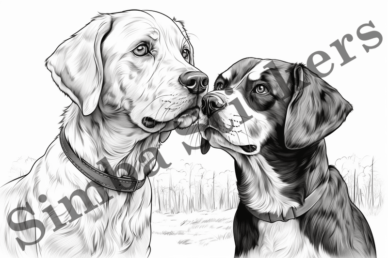 Colouring pages, Bundle of dogs, 25 images