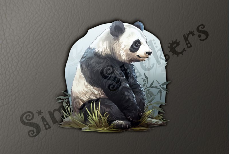 Panda from the side, sitting down, rcgzhl