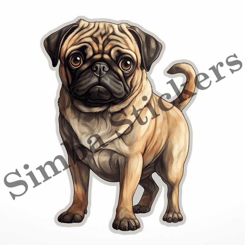 Pug dogs, image set, 10 images