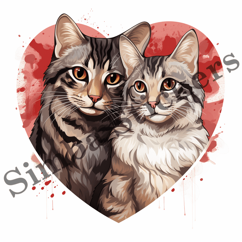 Egyptian Mau cats in love, image set, 10 images