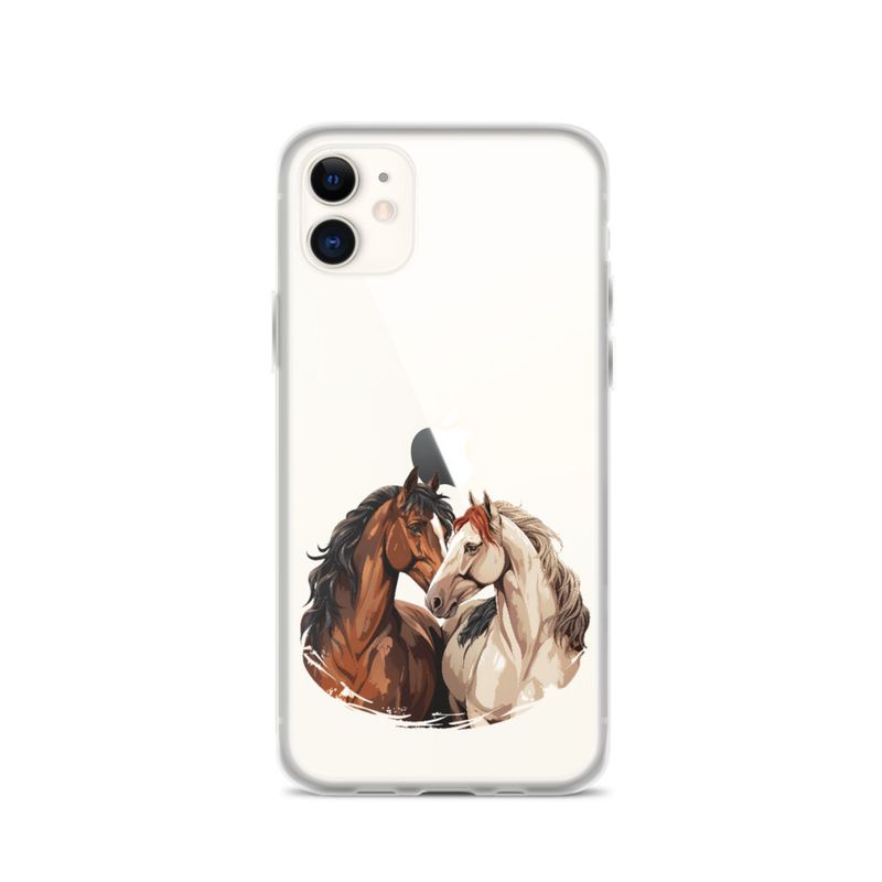 Clear Case for iPhone, Horses nose-to-nose, jbgjpy