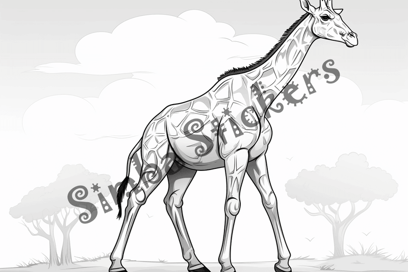 Colouring pages, bundle of giraffess, 25 images