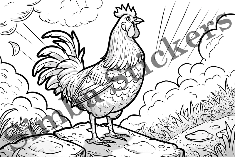 Colouring pages, Bundle of chicken, 10 images