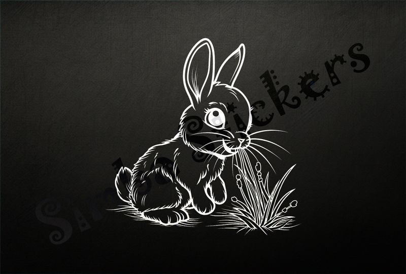 Hare in the grass, outline art