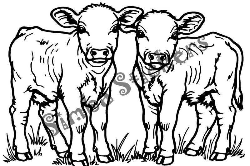Colouring pages, bundle of cattle, 50 images
