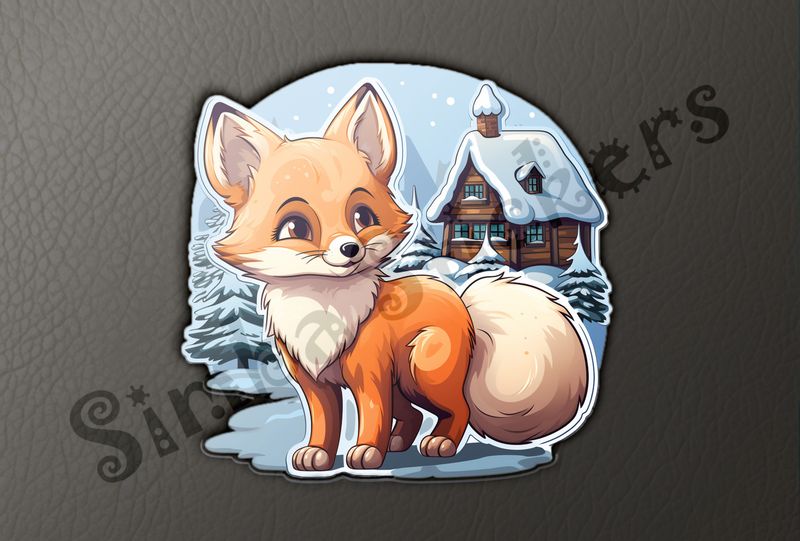 Red Fox outside a house in the snow