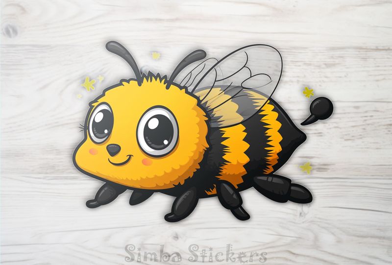 Happy bee smiling with side-glance