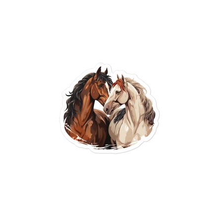 Sticker 3x3, Horses nose-to-nose, jbgjpy