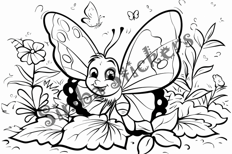 Colouring pages, bundle of single butterflies, 25 images, 95befe