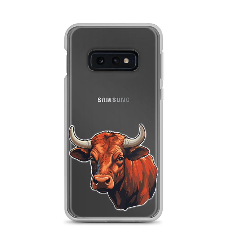 Clear Case for Samsung, Bull face, partial side view, bpor80