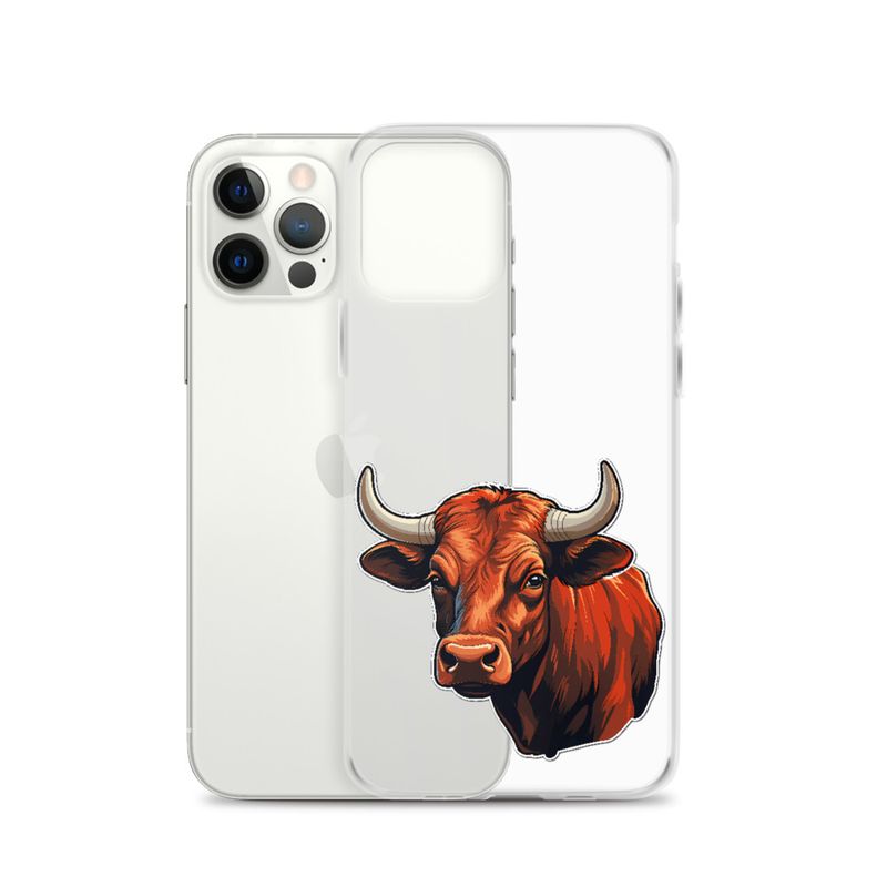 Clear Case for iPhone, Bull face, partial side view, bpor80