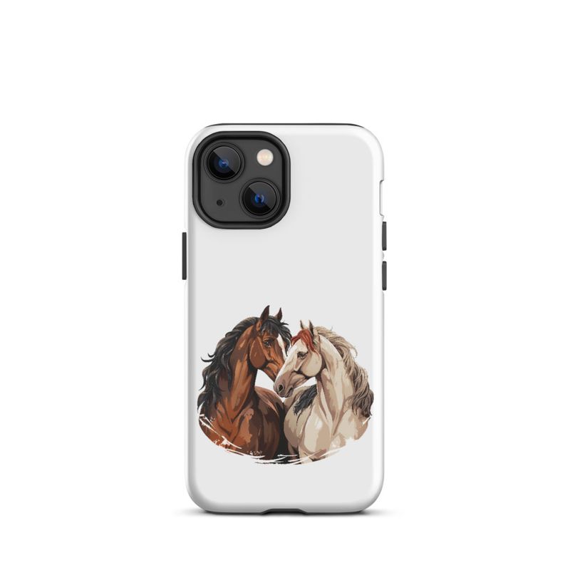 Tough Case for iPhone, Horses nose-to-nose, jbgjpy