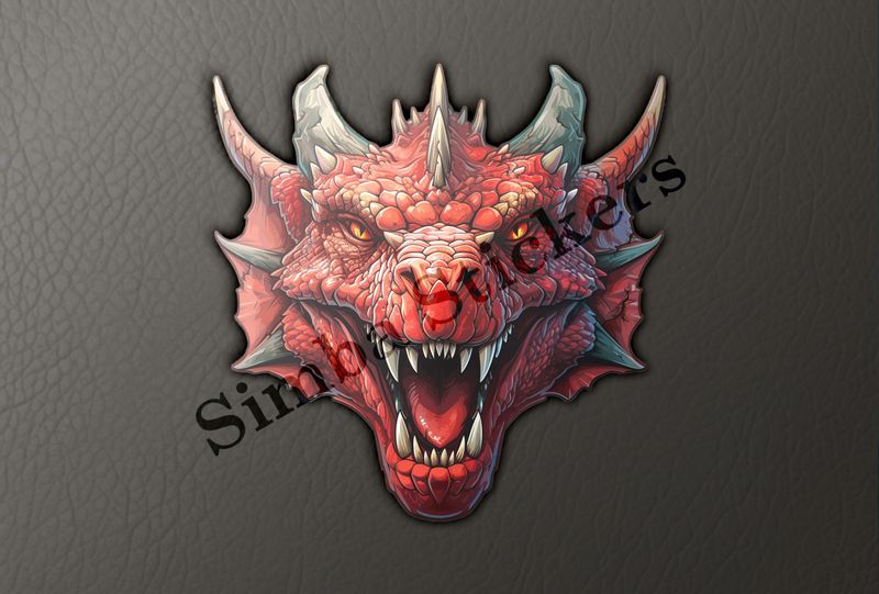 Red Chinese dragon face