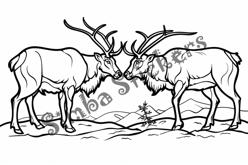 Colouring pages, bundle of elks, 25 images