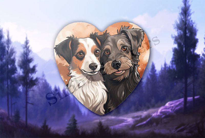 Dogs cuddling