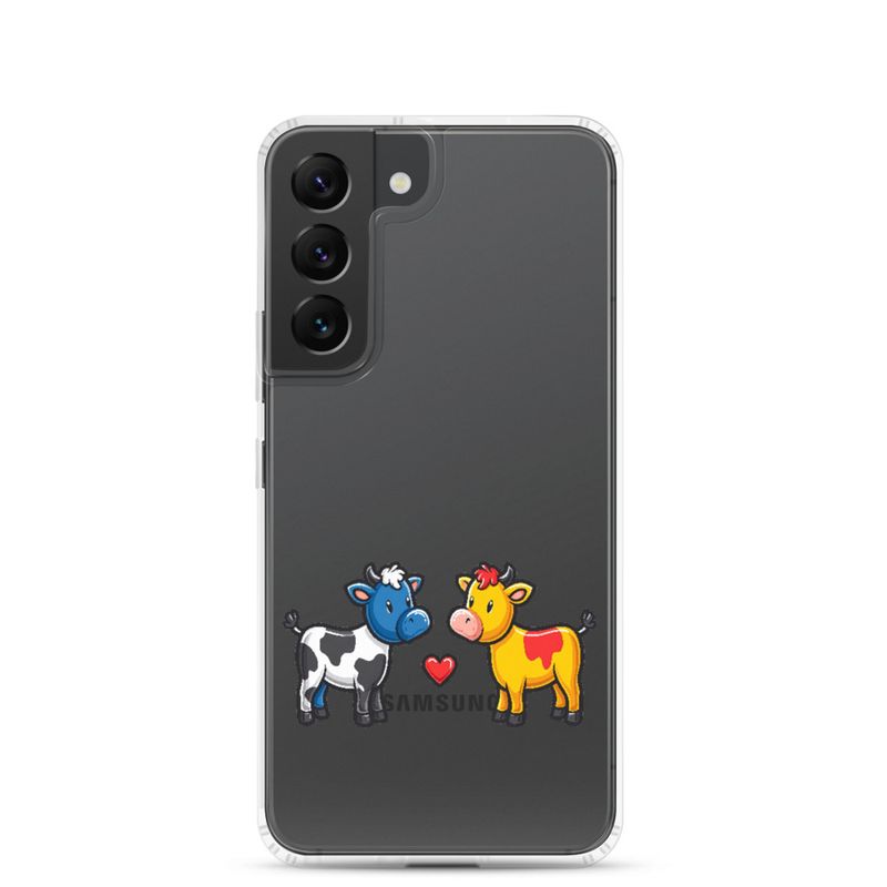 Clear Case for Samsung, Cattle, bull and cow in love, both colourful, zbyzzs
