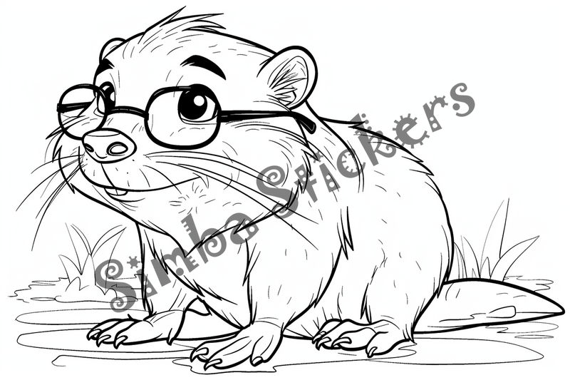 Colouring pages, bundle of beavers, 25 images