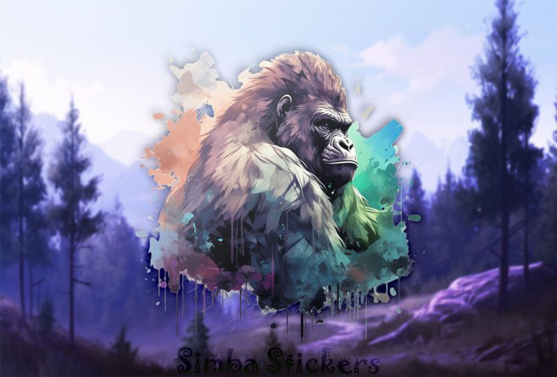 Gorilla looking angry, oicg6u