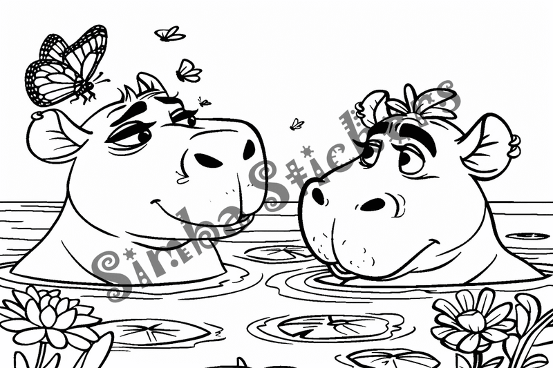 Colouring pages, bundle of capybaras, 25 images