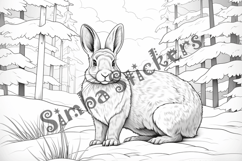 Colouring pages, bundle of rabbits, 25 images 2