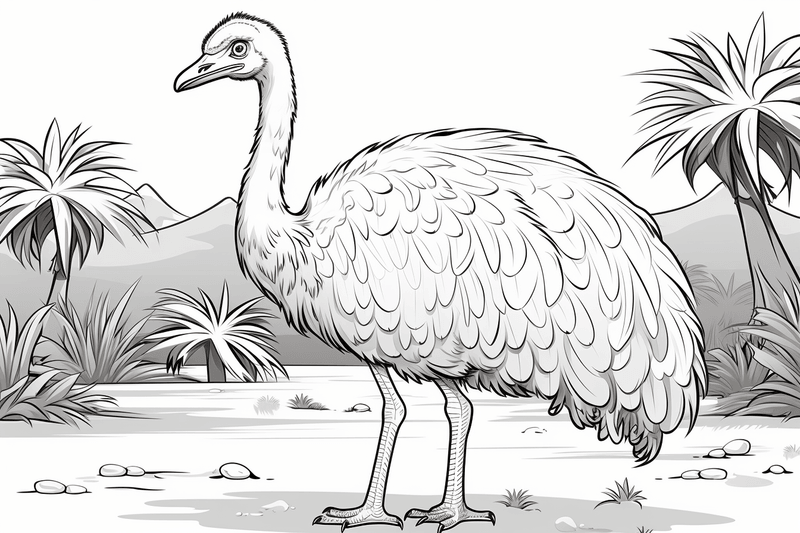 Colouring pages, Bundle of ostriches, 25 images