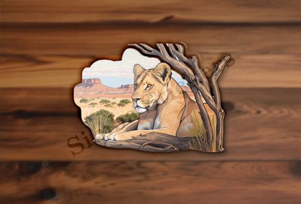 Female lion in the Savanna