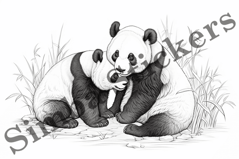 Colouring pages, bundle of pandas, 25 images, ldtg6c